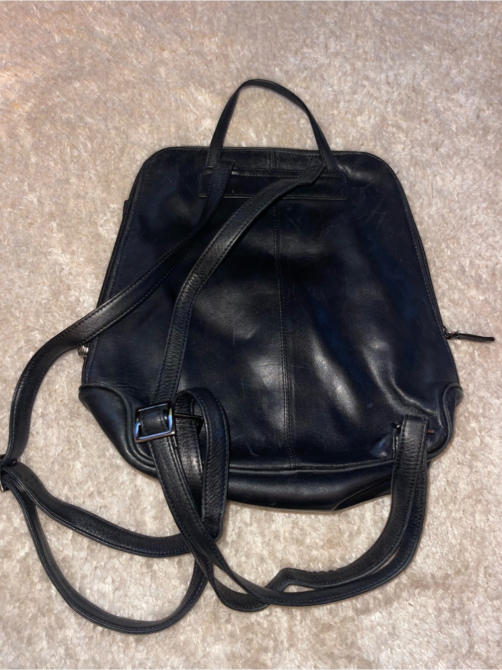 Talbots Black Leather Backpack - Picture 2 of 3
